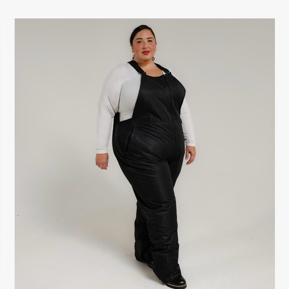 Plus size snow pants Snow Country women’s black snow pants with bib